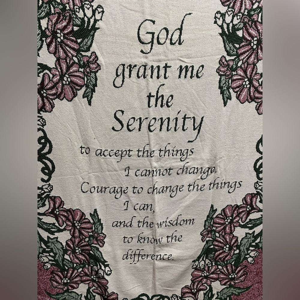 XL Like new God Grant Me The Serenity Inspirational Throw Blanket 48” x 72”